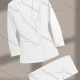 Wholesale Women's Formal Lapel Plain Flap Pockets Double Breasted Blazer & Pocket Pants 2-Piece Suit Sets White Clothing Wholesale Market Liuhua