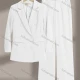 Wholesale Women's Formal Lapel Double Breasted Plain Flap Pockets Blazer & Pocket Pants 2-Piece Suit Sets White Clothing Wholesale Market Liuhua