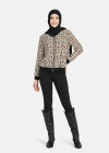 Wholesale Women's Casual Leopard Print Zipper Dual Pockets Jacket - Liuhuamall