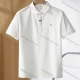 Wholesale Men's Casual Basics Plain Short Sleeve Button Front Polo Shirt E95092# White Clothing Wholesale Market Liuhua