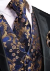 Wholesale Men's Formal Paisley Print Single Breasted Silky Waistcoat With Necktie & Kerchief & Cufflinks 4-piece Set - Liuhuamall