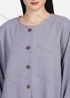 Wholesale Women's Casual Plain Crew Neck Long Sleeve High Low Hem Button Down Tunic 1401# - Liuhuamall