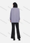Wholesale Women's Casual Plain Crew Neck Long Sleeve High Low Hem Button Down Tunic 1401# - Liuhuamall