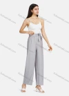 Wholesale Women's Lace Up Ruched Plain Wide Leg Casual Trouser 2203# - Liuhuamall
