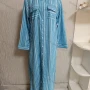 Wholesale Women's Loose Fit Collared Striped Print Button Down Maxi Shirt Dress With Patch Pocket 222# preview