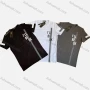 Wholesale Men's Casual Round Neck Short Sleeve Striped Tape Letter Print T-Shirt preview