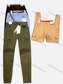 Wholesale Men's Casual Plain Drawstring Multiple Pockets Shirred Ankle Length Jogger, LIUHUA CLOTHING WHOLESALE