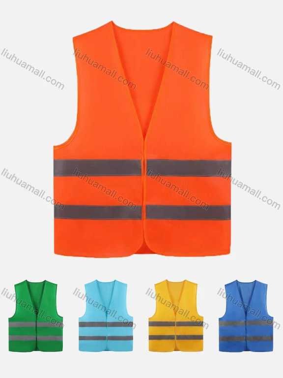 Wholesale High Visibility Reflective Strips Zipper Front Safety Vest