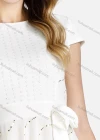 Wholesale Women's Plain Round Neck Cap Sleeve Sequin Mesh Chiffon A-Line Knee Length Dress - Liuhuamall