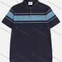 Wholesale Men's Casual Short Sleeve Colorblock Striped Letter Label Polo Shirt A112# preview