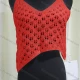 Wholesale Women's Casual Hollow Out Asymmetrical Hem Knit Cami Top 520# Clothing Wholesale Market Liuhua