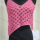 Wholesale Women's Casual Hollow Out Asymmetrical Hem Knit Cami Top 523# Clothing Wholesale Market Liuhua