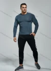 Wholesale Men's Athletic Workout Breathable Plain Quick Dry Long Sleeve T-shirt F21802# - Liuhuamall