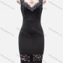 Wholesale Women's Sexy Plain Lace Appliques Guipure Lace Zip Back Bodycon Short Tank Dress preview