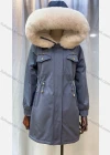 Wholesale Women's Hooded Fuzzy Faux Fur Collar Buttons Drawstring Flap Pockets Mid Length Coat - Liuhuamall