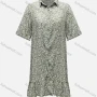 Wholesale Women's Casual Short Sleeve Buttons Down Allover Floral Print Ruffle Hem Mini Shirt Dress preview