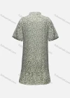 Wholesale Women's Casual Short Sleeve Buttons Down Allover Floral Print Ruffle Hem Mini Shirt Dress - Liuhuamall