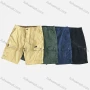 Wholesale Men's Casual Plain Button Front Multiple Pockets Cargo Shorts preview
