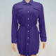 Women's Casual Collared Long Sleeve Button Down Plain Pleated Shirt Dress 13# Clothing Wholesale Market -LIUHUA
