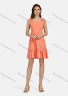 Wholesale Women's Casual Plain Bow Tie Straps Ruffle Hem Short Cami Dress N8697# - Liuhuamall