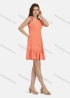 Wholesale Women's Casual Plain Bow Tie Straps Ruffle Hem Short Cami Dress N8697# - Liuhuamall