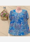 Wholesale Women's Casual Crew Neck Short Sleeve Ditsy Floral Oversized Blouse - Liuhuamall