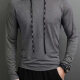 Men's Athletic Plain Pin Dot Quick Dry Long Sleeve Splicing Drawstring Hoodie 553# Dark Gray Clothing Wholesale Market -LIUHUA