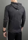Wholesale Men's Athletic Plain Pin Dot Quick Dry Long Sleeve Splicing Drawstring Hoodie 553# - Liuhuamall