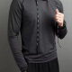 Men's Athletic Plain Pin Dot Quick Dry Long Sleeve Splicing Drawstring Hoodie 553# Charcoal Gray Clothing Wholesale Market -LIUHUA
