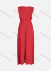 Wholesale Women's Casual V Neck Ruffle Sleeve Maxi Dress - Liuhuamall