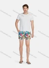Wholesale Men's Casual Vacation Cotton Allover Print Elastic Waist Swim Shorts - Liuhuamall