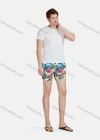 Wholesale Men's Casual Vacation Cotton Allover Print Elastic Waist Swim Shorts - Liuhuamall