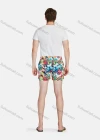 Wholesale Men's Casual Vacation Cotton Allover Print Elastic Waist Swim Shorts - Liuhuamall