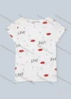Wholesale Women's Scoop Neck Short Sleeve Letter Heart Lip Print Casual T-Shirt 4307# - Liuhuamall