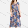 Wholesale Women's Casual Crew Neck Allover Print Sleeveless Maxi Dress preview