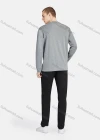 Wholesale Men's Round Neck Lightweight Embroidery Plain Casual Long Sleeve T-shirt - Liuhuamall