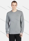 Wholesale Men's Round Neck Lightweight Embroidery Plain Casual Long Sleeve T-shirt - Liuhuamall