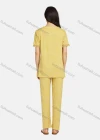 Wholesale Women's Lounge Short Sleeve Letter Print Plaid Lace Trim T-shirt & Pant Pajama Sets - Liuhuamall