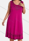 Wholesale Women's Plus Size Elegant Crew Neck Sleeveless Embroidery Knee Length Tank Dress - Liuhuamall