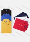 Wholesale Unisex Casual Slim Fit Short Sleeve Striped Trim Polo Shirts - Liuhuamall