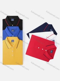 Wholesale Unisex Casual Slim Fit Short Sleeve Striped Trim Polo Shirts, LIUHUA CLOTHING WHOLESALE