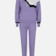 Women's Long Sleeve Colorblock Drop Shoulder Hoodie 2 Piece Set Bright lavender Clothing Wholesale Market -LIUHUA