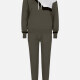 Women's Long Sleeve Colorblock Drop Shoulder Hoodie 2 Piece Set A723 Clothing Wholesale Market -LIUHUA
