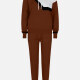 Women's Long Sleeve Colorblock Drop Shoulder Hoodie 2 Piece Set A727 Clothing Wholesale Market -LIUHUA