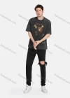 Wholesale Men's Hip Hop Loose Fit Round Neck Short Sleeve Graphic Letter T-shirt - Liuhuamall