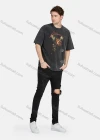 Wholesale Men's Hip Hop Loose Fit Round Neck Short Sleeve Graphic Letter T-shirt - Liuhuamall