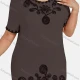 Wholesale Women's Elegant Round Neck Floral Embroidery Short Sleeve T-Shirt 13# Clothing Wholesale Market Liuhua