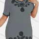 Wholesale Women's Elegant Round Neck Floral Embroidery Short Sleeve T-Shirt 14# Clothing Wholesale Market Liuhua