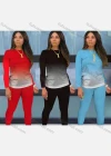 Wholesale Women's Casual Long Sleeve Ombre Blouse & Legging Set - Liuhuamall