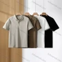 Wholesale Men's Casual Basics Plain Short Sleeve Button Front Polo Shirt E95093# preview